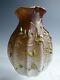 Stunning Victorian Air Trapped Glass Vase With Raised Gilded Decoration