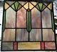 Super Antique Victorian Art Deco Leaded Slag Stained Glass Zinc Framed Window