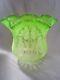 Superb Antique Victorian Art Nouveau Etched/frosted Green Glass Oil Lamp Shade