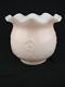 Superb Embossed Art Nouveau Design Oil Lamp Shade Pale Pink Overlaid Milk Glass