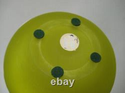 THOMAS WEBB English Cameo Art Glass Vase 9-1/2 Citron Green Convolvulus