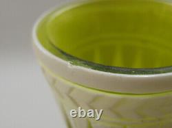 THOMAS WEBB English Cameo Art Glass Vase 9-1/2 Citron Green Convolvulus