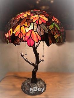 TIFFANY STAINED GLASS Victorian Tree Branch Accent LAMP Art Deco Nouveau NIB