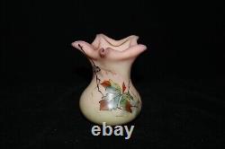 TS Victorian Burmese Uranium Marked Webb Queen's Burmese Mini-Rose Bowl Vase