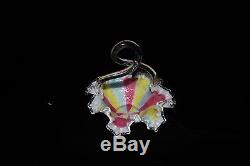 TS Victorian Rainbow Cased Spangled Clear Cased and Crested Art Glass Basket
