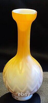 Thomas Web Herringbone Cased Satin Glass 6 Vase Signed
