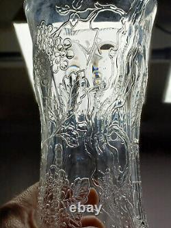 Thomas Webb Stourbridge Rock Crystal Engraved Cherry / Apple Blossom Vase