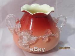 Thomas Webb Victorian Cased Glass Peachblow Vase