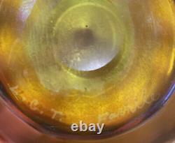 Tiffany Studios Art Glass Finger Bowl & Underplate Gold Iridescent Favrile