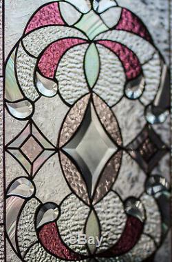 Tiffany Style Stained Stain Glass Window Diamonds Victorian Beveled Iridiscent 1