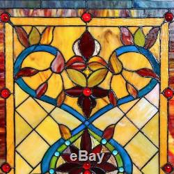 Tiffany Style Window Panel Art Glass Decorative Suncatcher Stained Glass 24 inch
