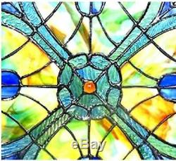 Tiffany-glass Victorian Window Panel 20