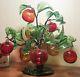 Venetian Fruit Tree Antqiue Victorian Vtg Murano Table Art Glass Leaves Statue