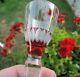 Victorian Bohemian Moser Cut To Clear Ruby Red Crystal Cordial Glass-5pc