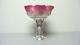Victorian Period Pink Satin Cased Art Glass Brides Basket On Silver Plate Stand