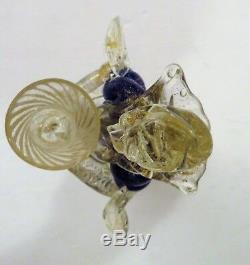 VINTAGE 1950's MURANO 18th DRESSED GLASS figurine butler CANDLE HOLDER Venetian