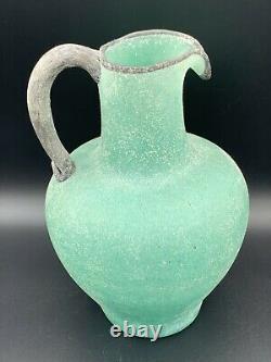 VTG Ermanno Nason for Vetreria Cenedese, Green Scavo Glass Pitcher, Italy, 1964