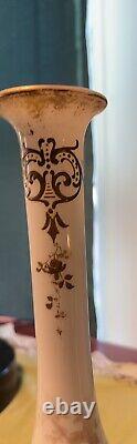 Vase Mt Washington Glass Colonial Ware Hand Painted Archer Nymph Signed REY