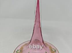 Venetian Enameled Figural Landscape Scene Pink Champagne / Sherbert Glass 6 #6