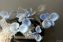 Venetian Glass Flower Bouquet on Crystal Glass Stand Art Glass Italian Murano