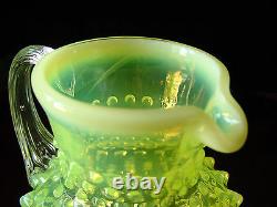 ViNTaGe FENTON VaSeLiNe OpaLeSceNT HobNaiL GLaSs Sugar Creamer Cruet Pitcher Jug