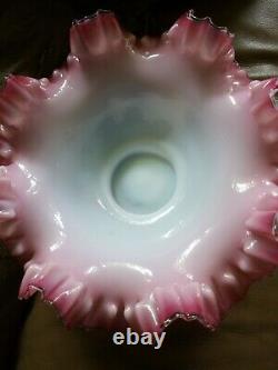 Victorian 11 Mt Washington Cranberry Ruffled Rim Glass Brides Bowl