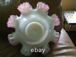 Victorian 11 Mt Washington Cranberry Ruffled Rim Glass Brides Bowl