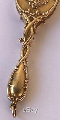 Victorian 14K Gold Diamond Art Nouveau Enamel Women Face Lorgnette Opera Glass