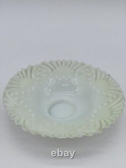 Victorian 1800's Custard Glass Bride's Basket Bowl