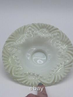 Victorian 1800's Custard Glass Bride's Basket Bowl