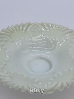 Victorian 1800's Custard Glass Bride's Basket Bowl