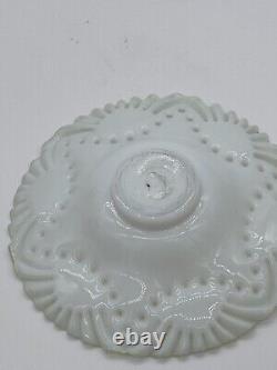 Victorian 1800's Custard Glass Bride's Basket Bowl