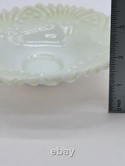 Victorian 1800's Custard Glass Bride's Basket Bowl