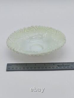 Victorian 1800's Custard Glass Bride's Basket Bowl