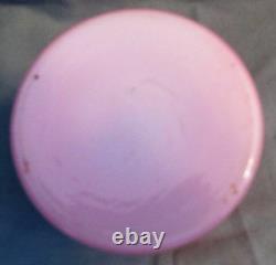 Victorian 1880's Pink Cased Satin Art Glass Enamel Floral Decorated Tumbler B