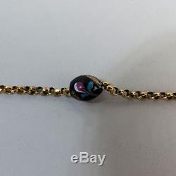 Victorian 9k Gold & Murano Glass Bead Belchor Necklace C. 1900 10.8 Grams