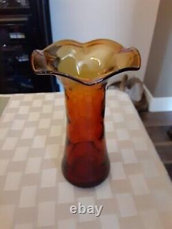 Victorian Amberina with Bubbles Art Glass Vase