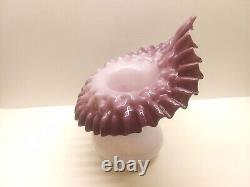 Victorian Amethyst Jack in the Pulpit Opalescent Base Vase Hand Blown 7