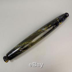 Victorian Anique Black / Dark Green Nailsea Rolling Pin C. 1840