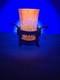 Victorian Antique Amberina Glass Optic Dot Vase Or Celery With Frame/stand
