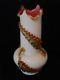 Victorian Antique Art Glass Boulton And Mills Opal And Ruby Decorated Vase