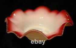 Victorian Antique Art Glass Brides Bowl Decorated with Babies