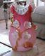 Victorian Antique Art Glass Hodgetts, Richardson & Son Ruby Overlay Vase