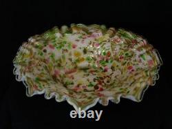 Victorian Antique Art Glass Webb or Stevens and Williams Large Shallow Bowl