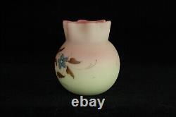 Victorian Antique Webb Burmese Toothpick Holder Glass Heavy Enamel Décor Vase