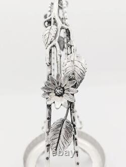 Victorian Antique Wilcox Quadruple Silver Plate Art Glass Brides Basket Figural