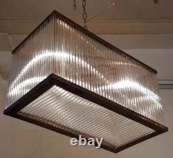 Victorian Art Deco Brass & Glass Ship Ceiling Fixture Chandelier Hanging Light Victorian Art Deco Brass & Glass Ship Ceiling Fixture Chandelier Hanging Light