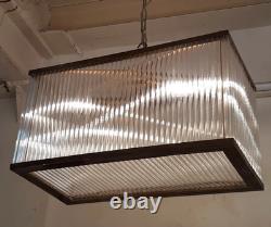 Victorian Art Deco Brass & Glass Ship Ceiling Fixture Chandelier Hanging Light Victorian Art Deco Brass & Glass Ship Ceiling Fixture Chandelier Hanging Light