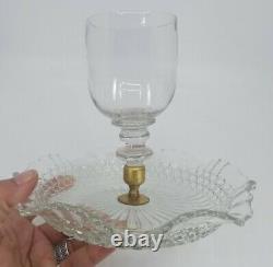 Victorian Art Deco Nouveau Epergne Vase Antique Glass 7×8