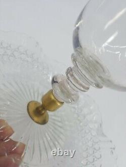 Victorian Art Deco Nouveau Epergne Vase Antique Glass 7×8